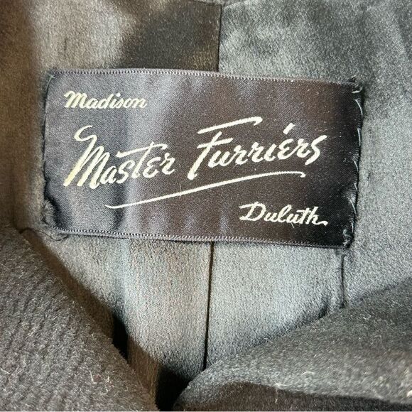 MADISON Master Furriers Duluth Vintage Black Wool & Fur Coat Size XL - Picture 6 of 17